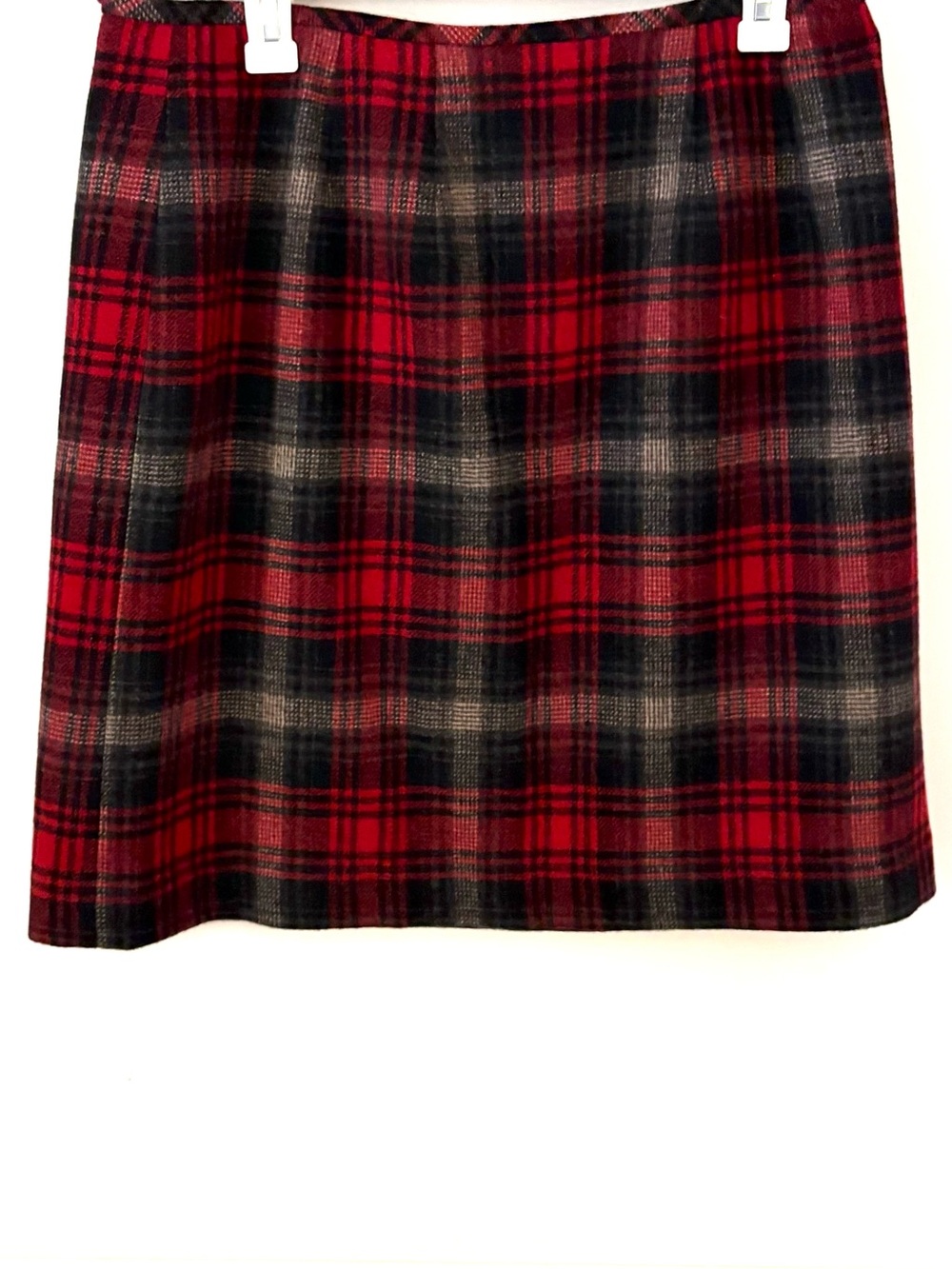 EDDIE BAUER Vintage Wool Wrap Skirt Red Tartan